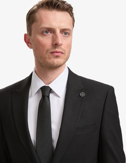 Siyah Slim Fit Tak_m Elbise