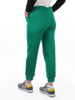 2830 GREEN Брюки спортивные утепленные женские (85% хлопок, 10% полиэстер, 5% спандекс)