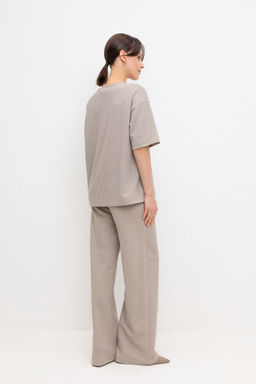 ЕВТ 3265/светлый беж,гусиная лапка фуфайка жен