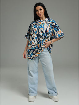 Анита-4 футболка женская (синие цветы)