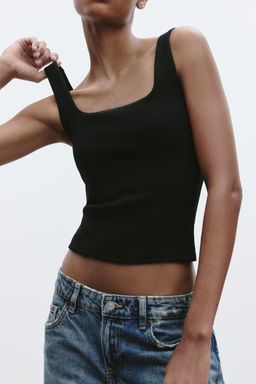 WIDE STRAP VEST TOP - Zara фото 49