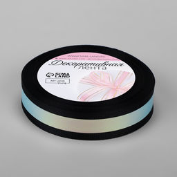 Цена за 2 шт. Лента декоративная, с голографией, 25 мм 9,1 0,5 м, цвет чёрный - Арт узор фото 3