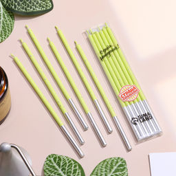 Свечи для торта, 6 штук «Исполнение желаний», 15 см, салатовый