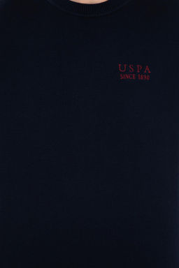 U. S. Polo Assn Мужской темно-синий трикотажный свитер с круглым вырезом - U.s. polo assn фото 12