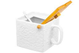 Банка д/сыпучих продуктов с бамбуковой крышкой 1000 мл 16,5*15*12 см Веточки-цветочки + ложка - Elan gallery фото 12