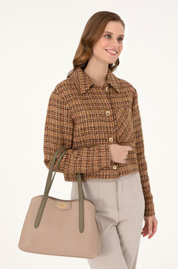 Женская бежевая сумка через плечо Неожиданная скидка в корзине