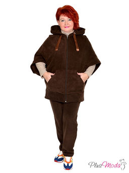 Толстовка-пончо Модель №1443 размеры 44-84 - Plusmoda фото 9