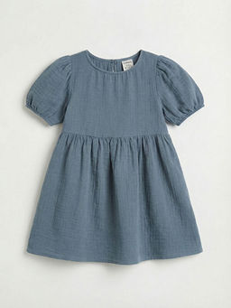 Bisiklet Yaka K?sa Kollu K?z ?ocuk Elbise