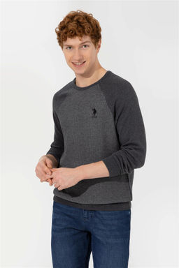 U. S. Polo Assn Мужской свитер антрацитового меланжа - U.s. polo assn фото 9