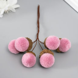 Цветы для декорирования «Жёлудь», лиловый, 1 букет= 6 веточек, d=2 см, 11 см