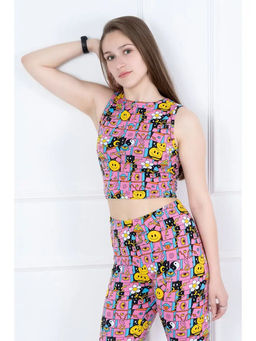 ТОП взрослый Евгения,цвет Розовый (Смайлик), х/б 92% лайкра 8%