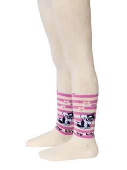 Цена за 2 шт. Колготки детские Conte-kids Колготки SOF-TIKI (махровые внутри) с рисунками кремовый