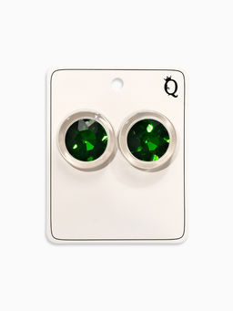 Серьги «Кристалл» круг, прозрачно-зелёные