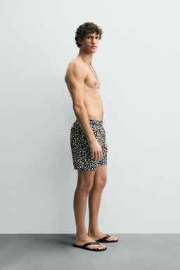 GEOMETRIC PRINT LONG SWIMMING TRUNKS - Zara фото 4
