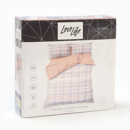 Постельное бельё LoveLife 1,5сп Клетка 143х215см, 150х225см, 50х70см-2шт, хлопок, сатин, 125г/м  фото 5