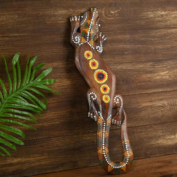 Панно настенное Геккон с цветочным узором дерево 1x12x50 см - Simaland фото 2