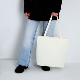 Сумка-шопер женская болоньевая, 40*35*7см, белый цвет