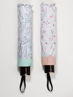 Зонт механический Цветы, 4 сложения, 8 спиц, R=48/56 см, d=96 см, МИКС