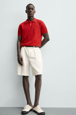 POLO PUNTO REGULAR FIT ESTRUCTURA / Rojo - Zara фото 7