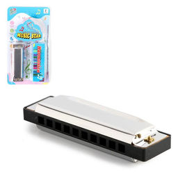 Губная гармошка Гармоника, с металлическим корпусом и футляром, цвета МИКС