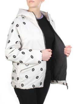 ZW-2166-C WHITE Куртка демисезонная женская BLACK LEOPARD (100 гр.синтепона)