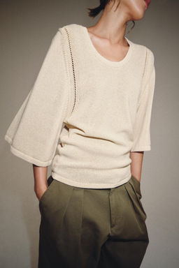 JERSEY OVERSIZE PUNTO / Crudo medio - Zara фото 4