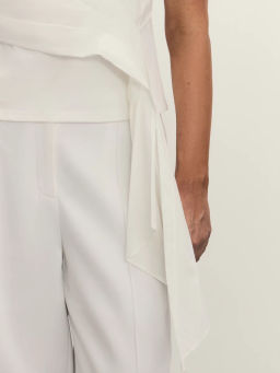 Футболка с драпировкой из поплина / Zarina  фото 7