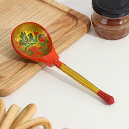 Цена за 10 шт. Ложка деревянная «Традиционная», полубаская, 19×6 см, МИКС