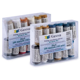 Нитки 20s/2 Gamma / Micron ассорти 183 м 200 я 12 шт