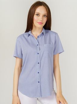 Рубашка жен.арт.329-2,бело-голубая