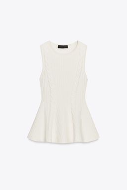 CABLE KNIT PEPLUM TOP - Zara фото 7