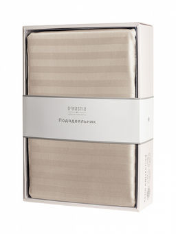 Пододеяльник сатин-страйп 145x210 бежевый сатин - Denastia фото 4