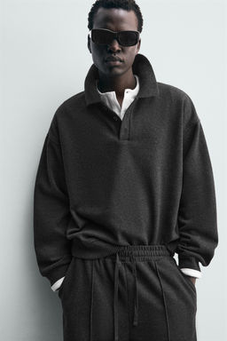 TEXTURED POLO SWEATSHIRT - Zara фото 6