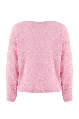 Pembe Dokulu Kay?k Yaka Triko Kazak TWOSS26KZ00007 - Trendyolmilla фото 3