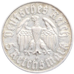 Монета 5 рейхсмарок 1933 года D Германия 450 лет со дня рождения Мартина Лютера