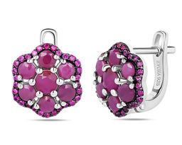 Серьги, рубин корунд , нанорубин, Зима