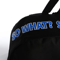 Рюкзак текстильный с печатью на верхней части SO WHAT, 38х29х11 см, черный - Nazamok фото 7