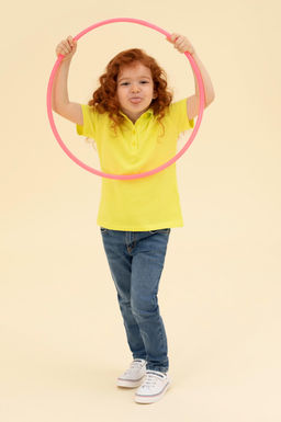 U. S. Polo Assn Неоново-желтая базовая футболка с воротником-поло для девочек - U.s. polo assn фото 2