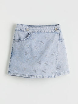 Ta?l? K?z ?ocuk Jean ?ort Etek