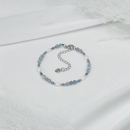 Браслет из Лабрадора, Танзанита и Жемчуга - Радуга самоцветов фото 2