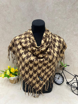 Платок в клетку из кашемира, мультицвет