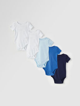 Bisiklet Yaka Uzun Kollu Basic Erkek Bebek ??t??tl? Body 5li