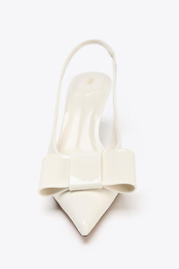 FAUX PATENT SLINGBACK HEELS WITH BOW - Zara фото 9