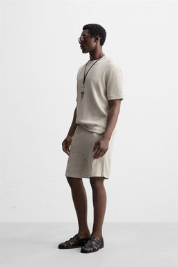 IRREGULAR TEXTURED BERMUDA SHORTS - Zara фото 4