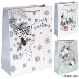 Цена за 12 шт. Пакет подарочный 31х42х12см / 5288ХL /уп 12/300/Новый год