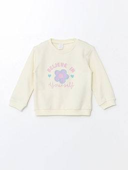 Bisiklet Yaka Uzun Kollu Bask?l? K?z Bebek Sweatshirt ve Tayt 2li Tak?m - Waikiki фото 2