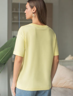 Футболка свободная из премиального хлопка с эластаном - Vilatte фото 3