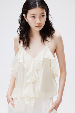 Top de volantes con tirantes espagueti - H&m фото 2