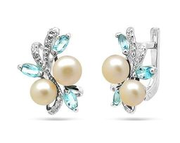 Серьги из серебра жемчуг, С1336рг