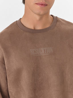 Свитшот мужской бежевый с эффектом замши - Mark formelle фото 4